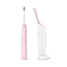 Прибор для чистки межзубных промежутков 5100 ProtectiveClean и щетка AirFloss Ultra (White Pink), Philips