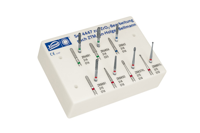 Набор для обработки ZrO2 по зубному технику-мастеру Яну Хольгеру Беллманну 4447.000, Komet Dental